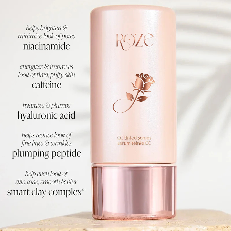 Color-correcting tinted serum and natural finished skin