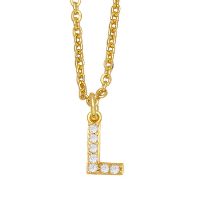Initial Letter with zircon necklace