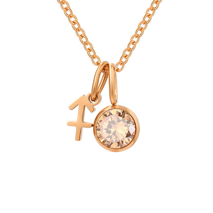 Zodiac Sign & Birthstone Necklace
