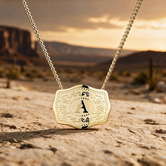 Western Initial Buckle Necklace
