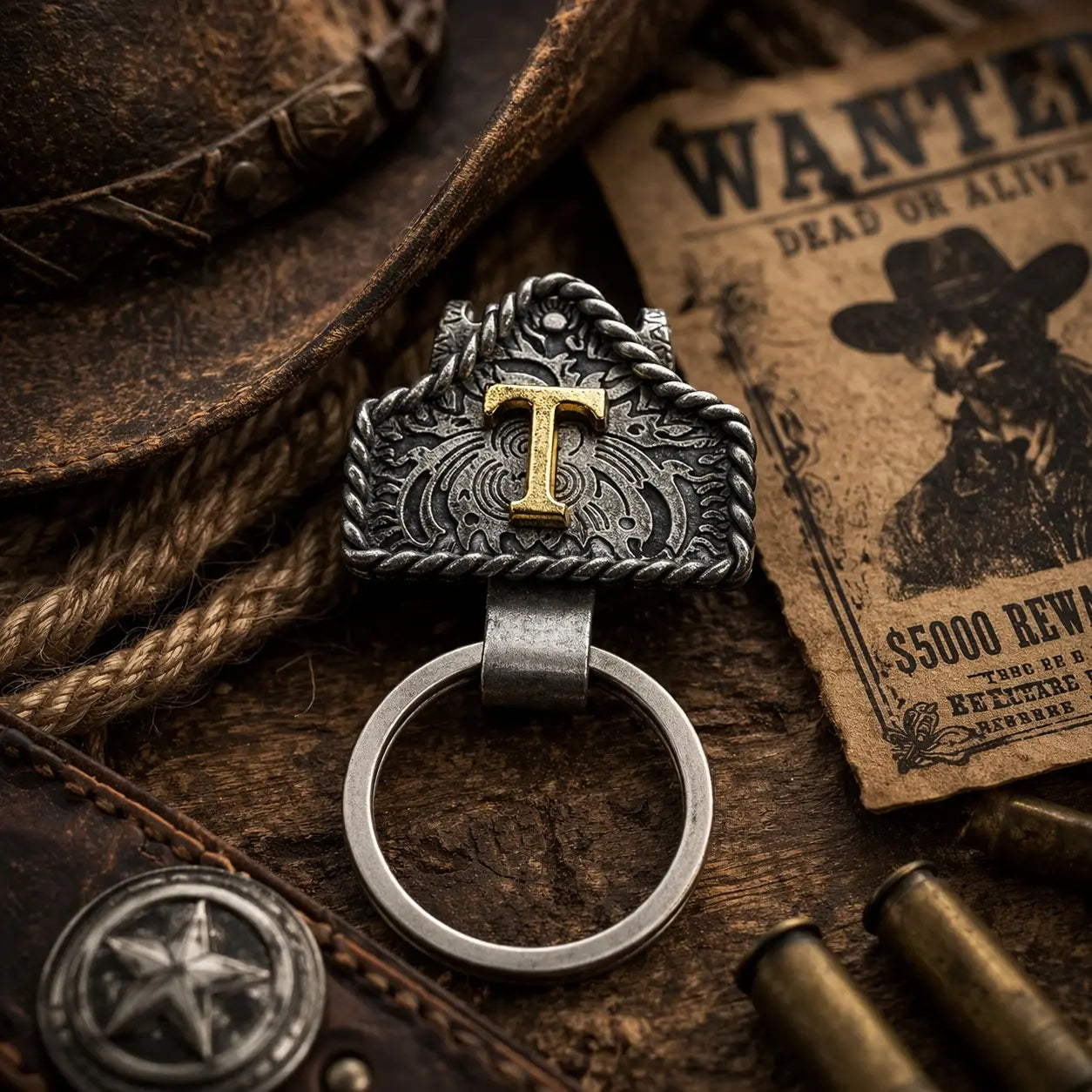 Personalized Western Initial Key Clip