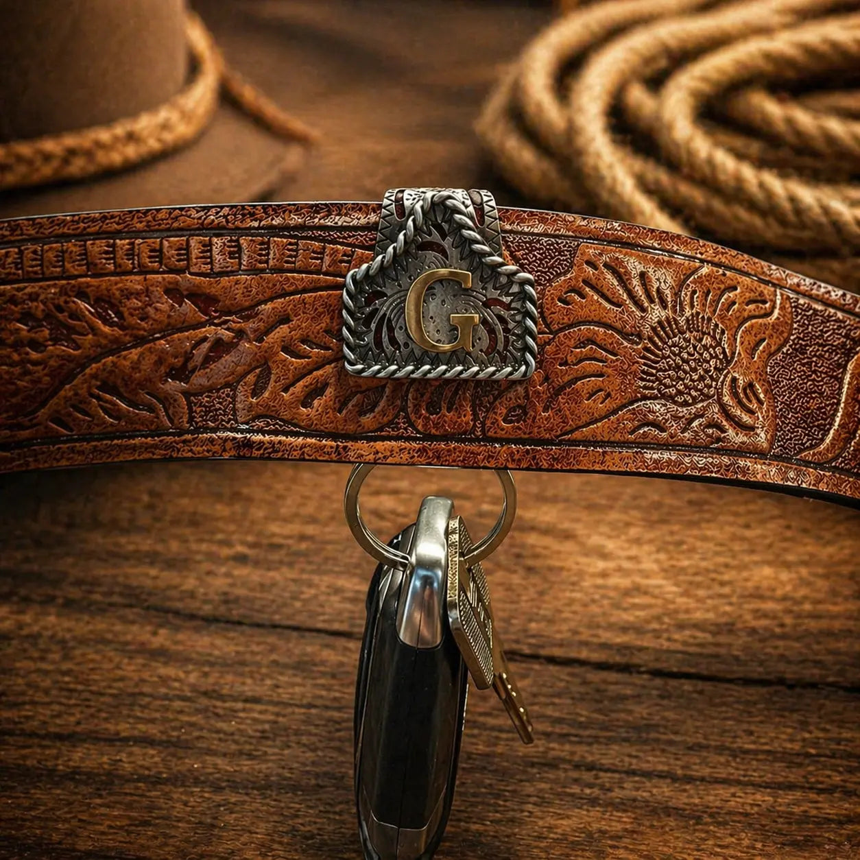 Personalized Western Initial Key Clip