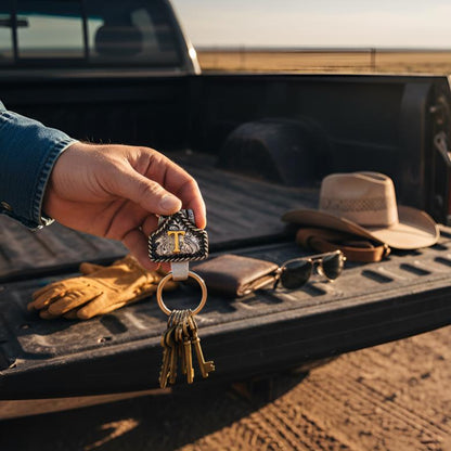 Personalized Western Initial Key Clip