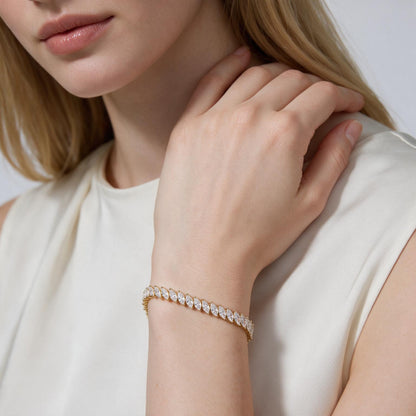 Solene 14K-Gold Plated Marquise Tennis Bracelet