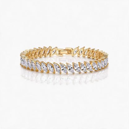 Solene 14K-Gold Plated Marquise Tennis Bracelet