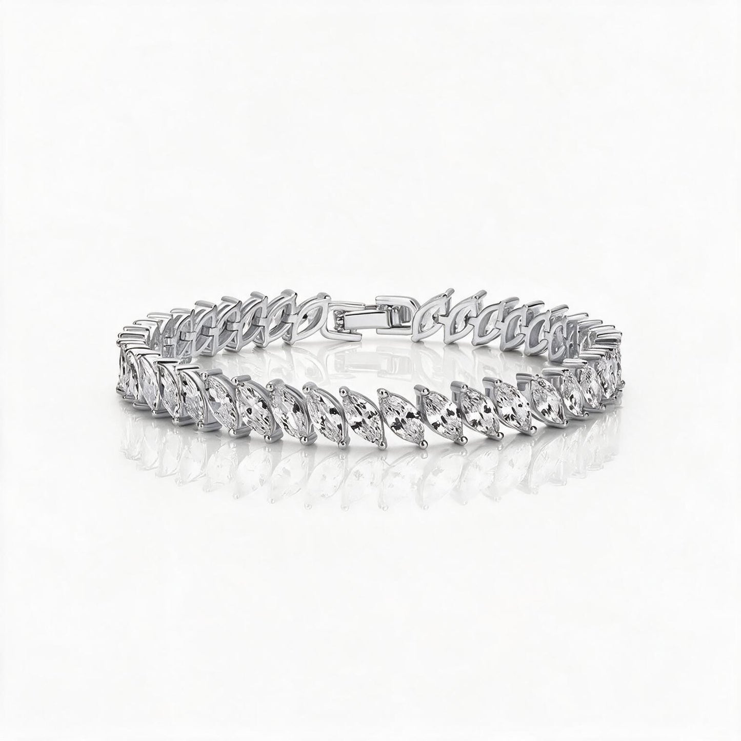 Solene 14K-Gold Plated Marquise Tennis Bracelet